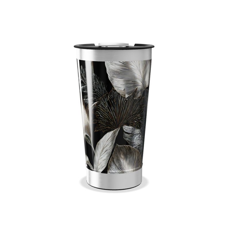 Copo Térmico - Folhas Pretas Inox