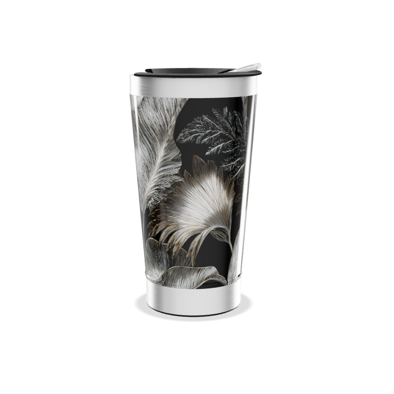 Copo Térmico - Folhas Pretas Inox