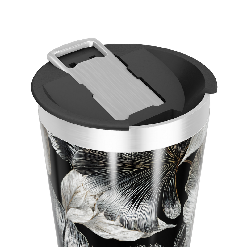 Copo Térmico - Folhas Pretas Inox