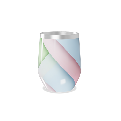 Copo Térmico Slim - Colorido com Listras Pastel