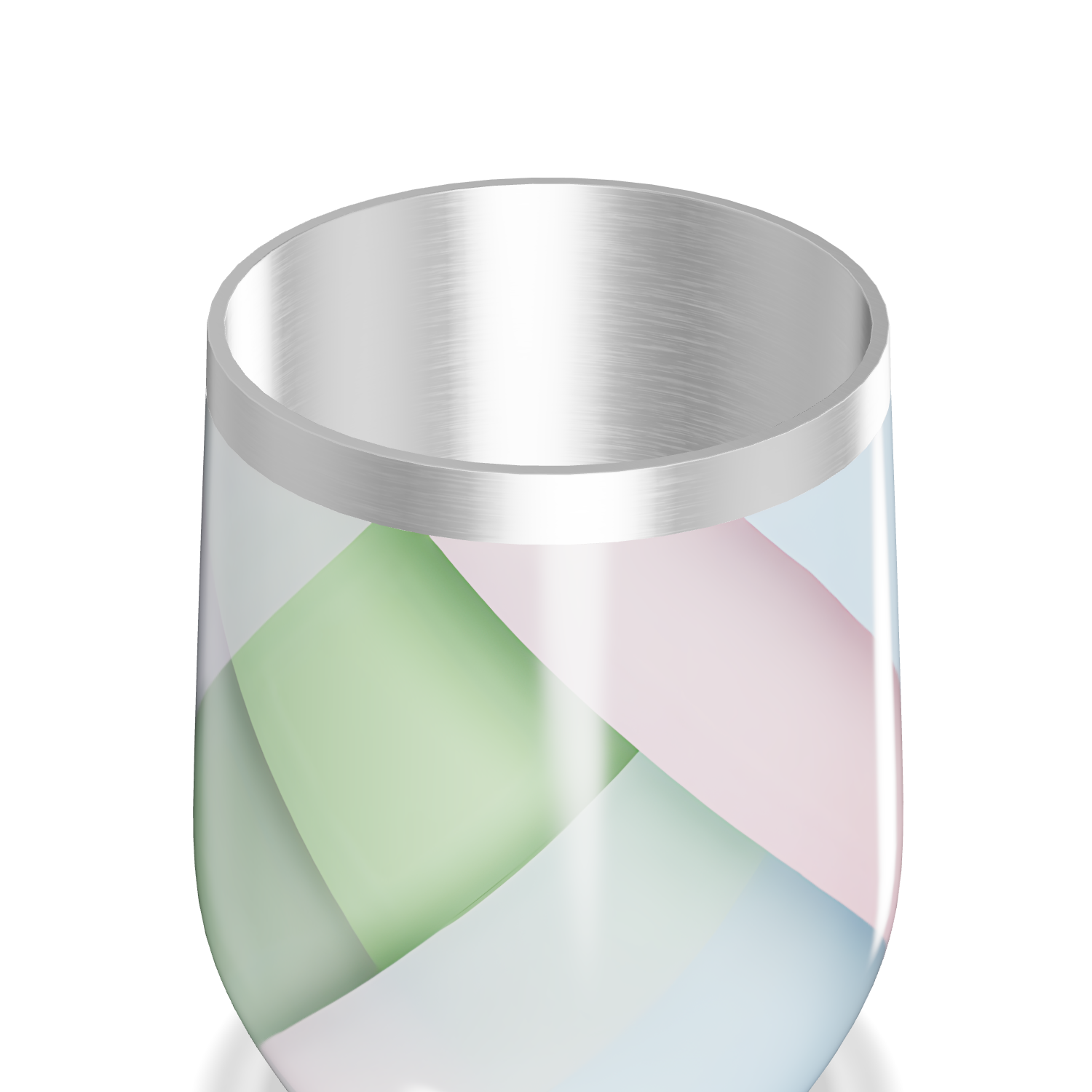 Copo Térmico Slim - Colorido com Listras Pastel