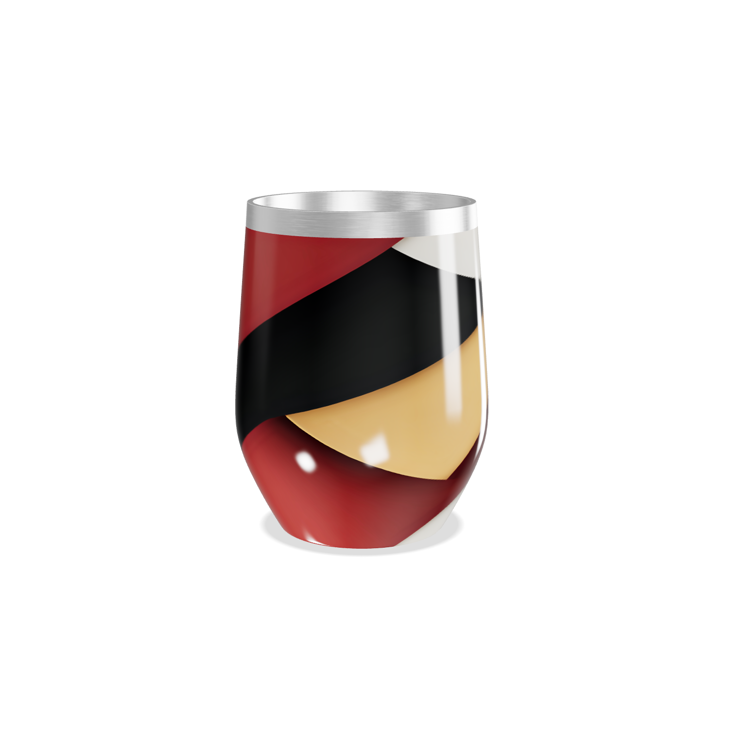 Copo Térmico Slim - Preto e Vermelho Listrado