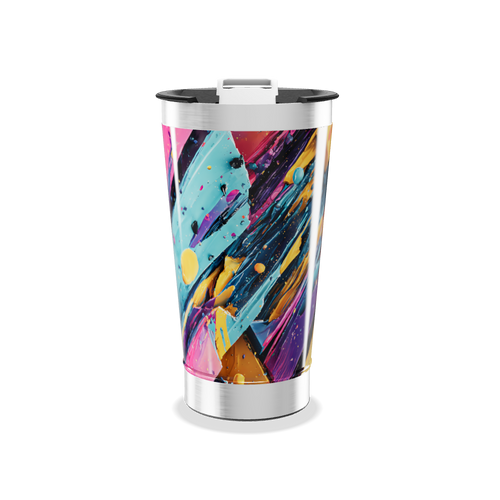 Copo Térmico - Design Abstrato Colorido