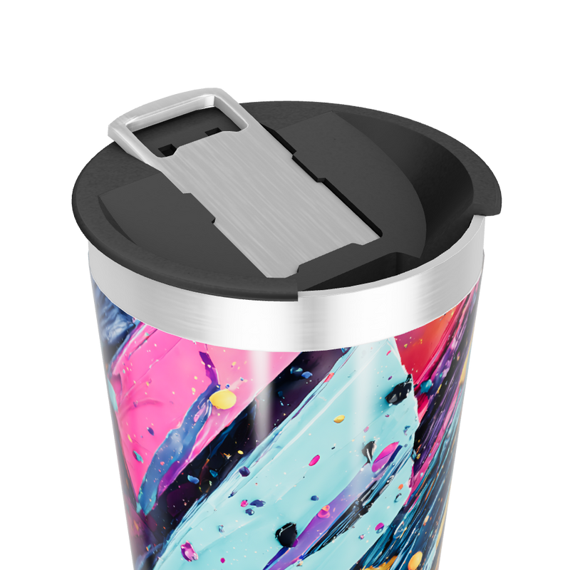 Copo Térmico - Design Abstrato Colorido