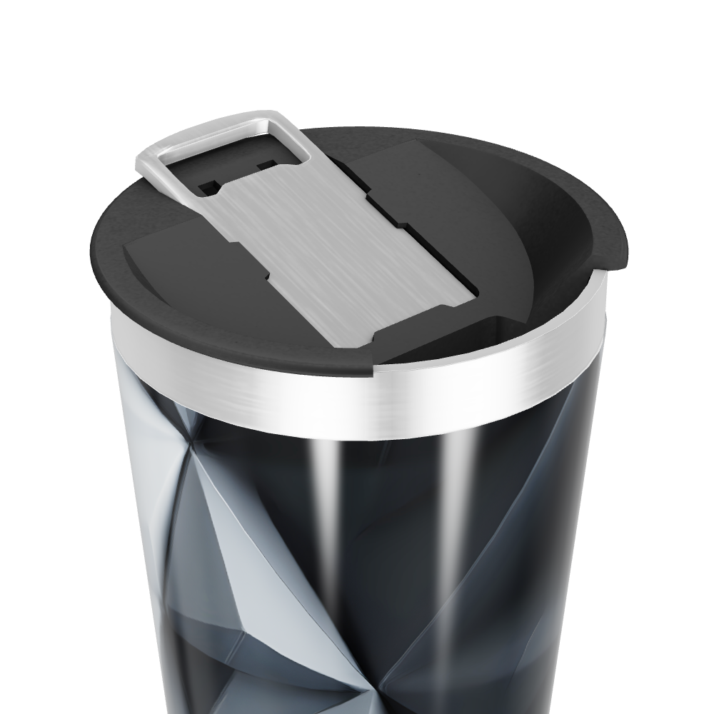 Copo Térmico - Preto Geométrico Aço