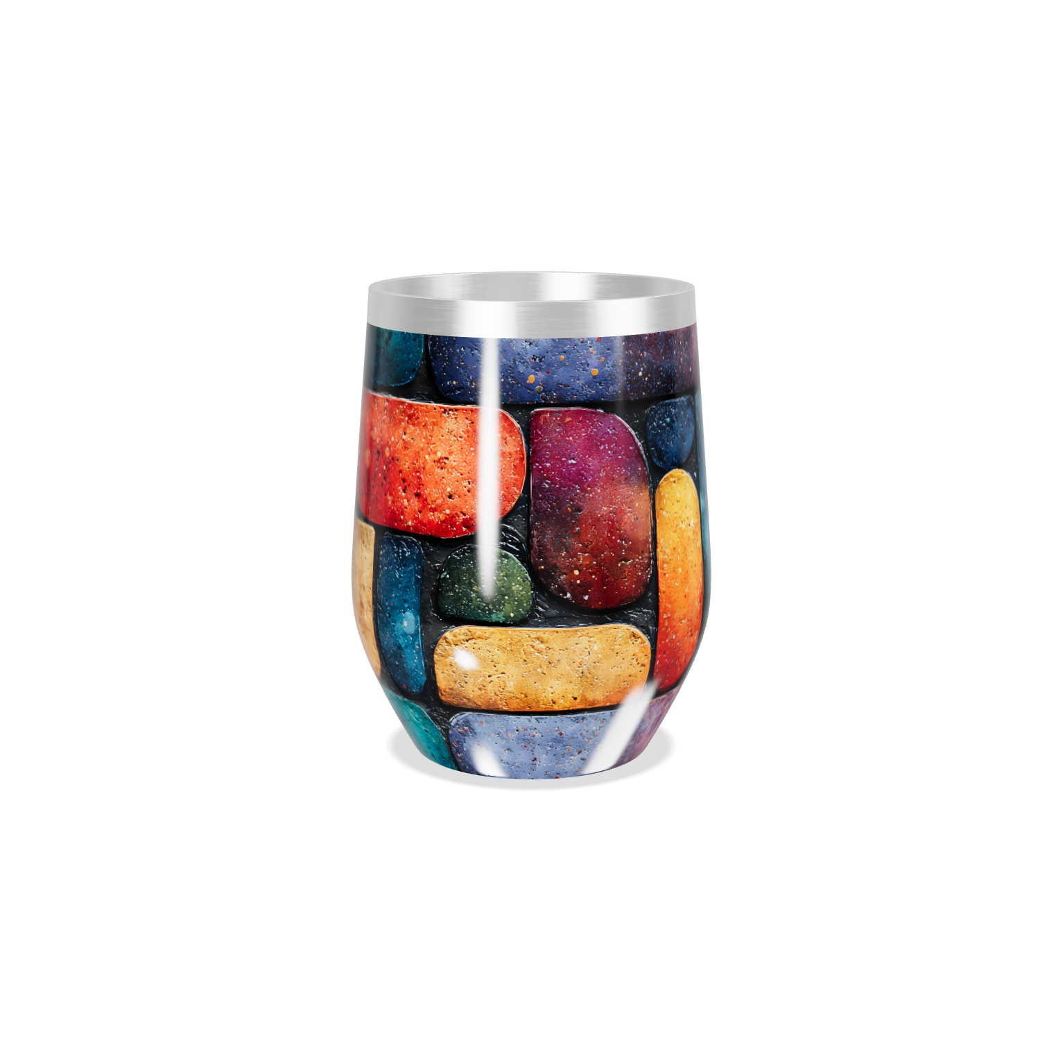 Copo Térmico Slim - Estampa Multicolorida Aço