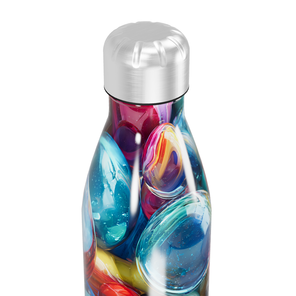 Garrafa Inox - Estampa Bolhas Coloridas