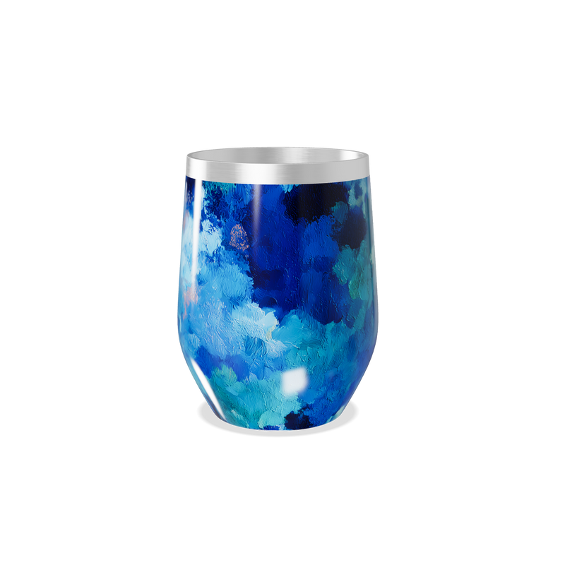 Copo Térmico Slim - Azul Pintura Abstrata