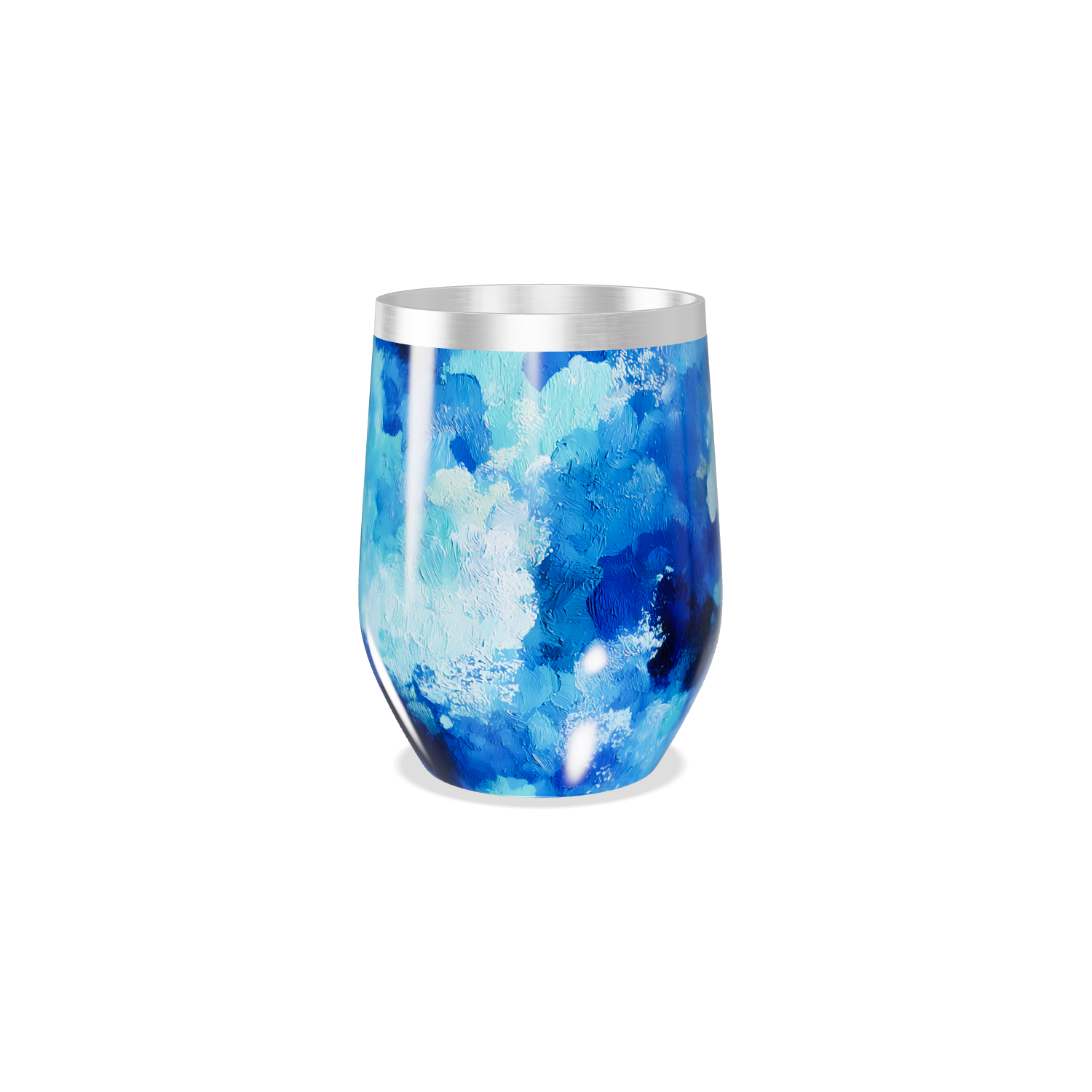 Copo Térmico Slim - Azul Pintura Abstrata