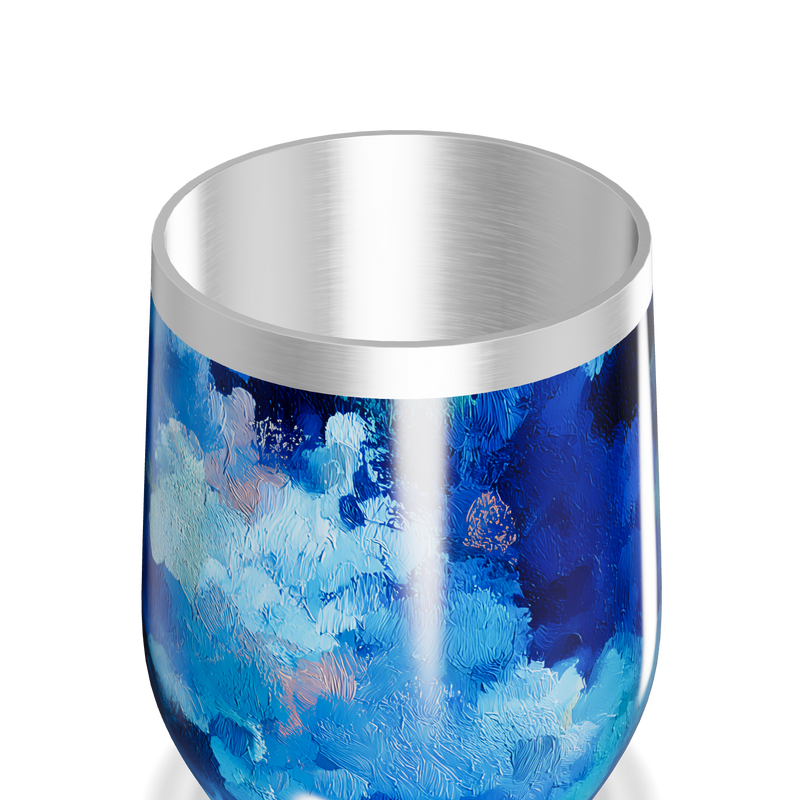Copo Térmico Slim - Azul Pintura Abstrata