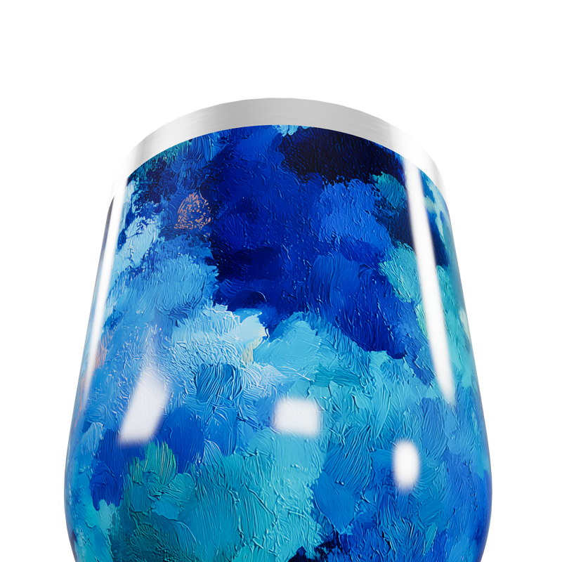 Copo Térmico Slim - Azul Pintura Abstrata