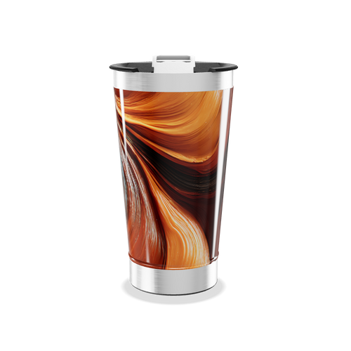 Copo Térmico - Estampa Marrom Abstrata