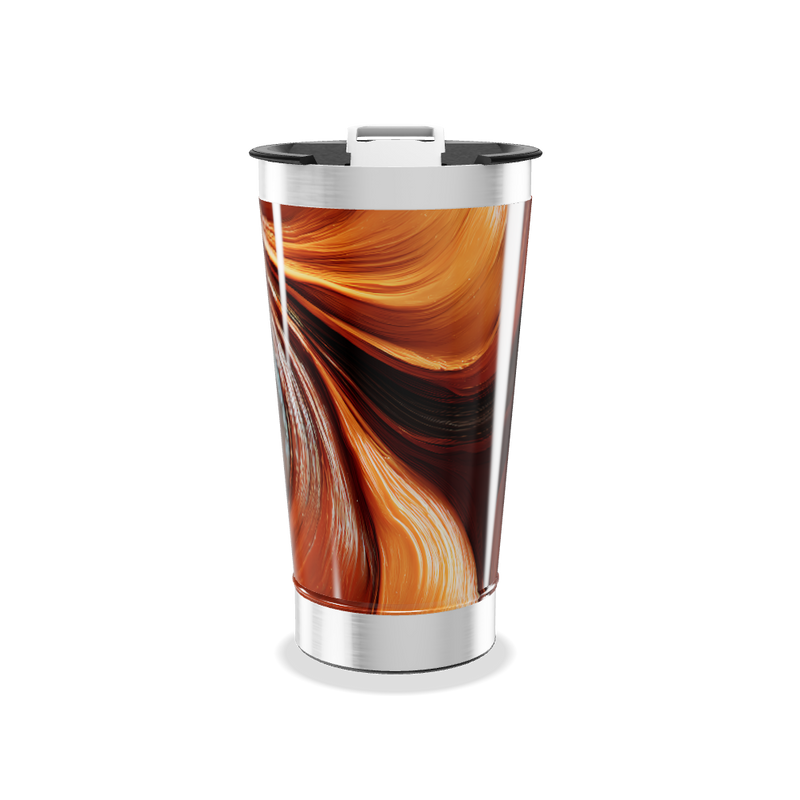 Copo Térmico - Estampa Marrom Abstrata