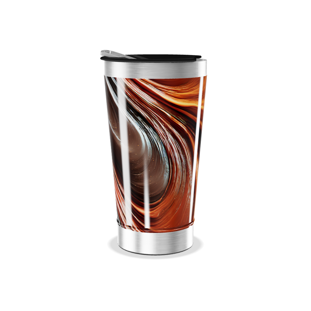 Copo Térmico - Estampa Marrom Abstrata