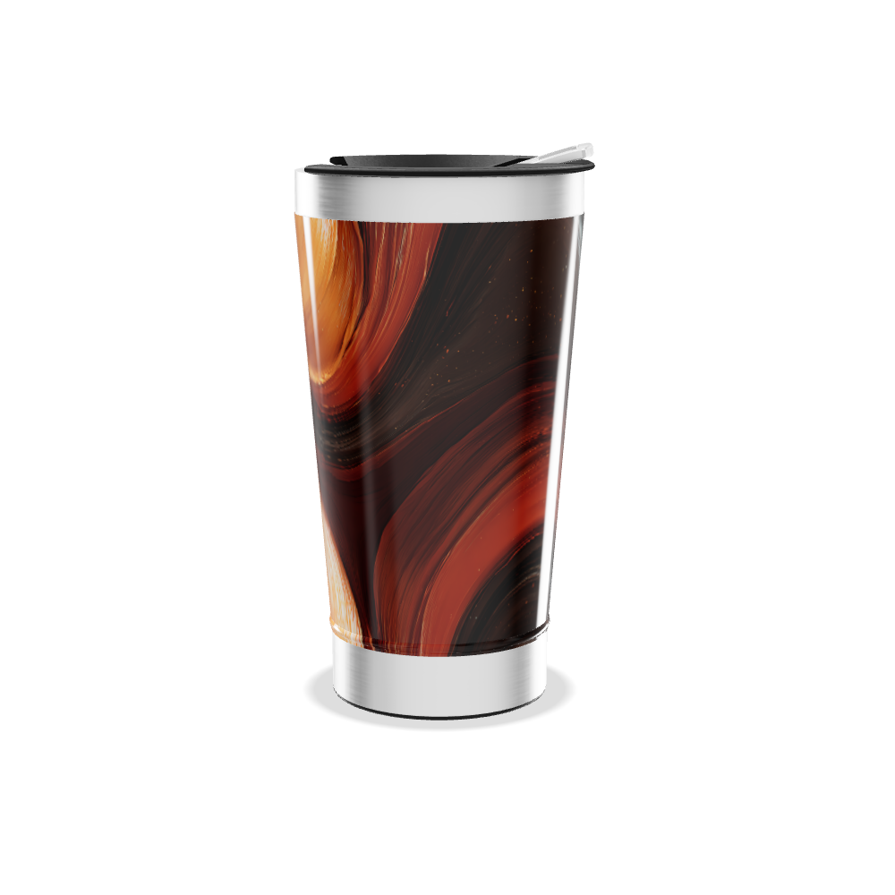 Copo Térmico - Estampa Marrom Abstrata