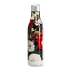 Garrafa Inox Floral preta e vermelha