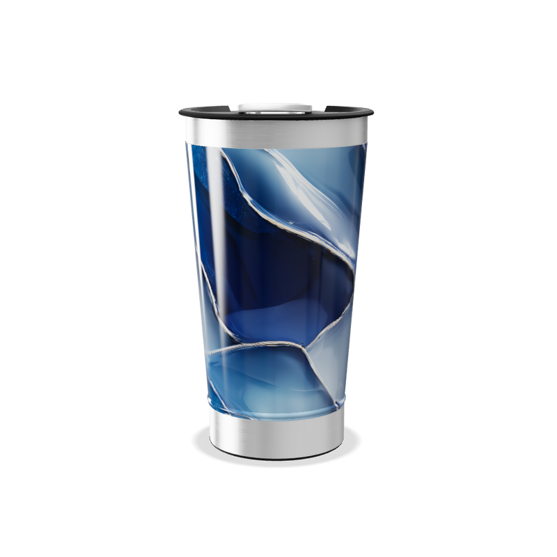 Copo Térmico - Azul com Estampa Geométrica