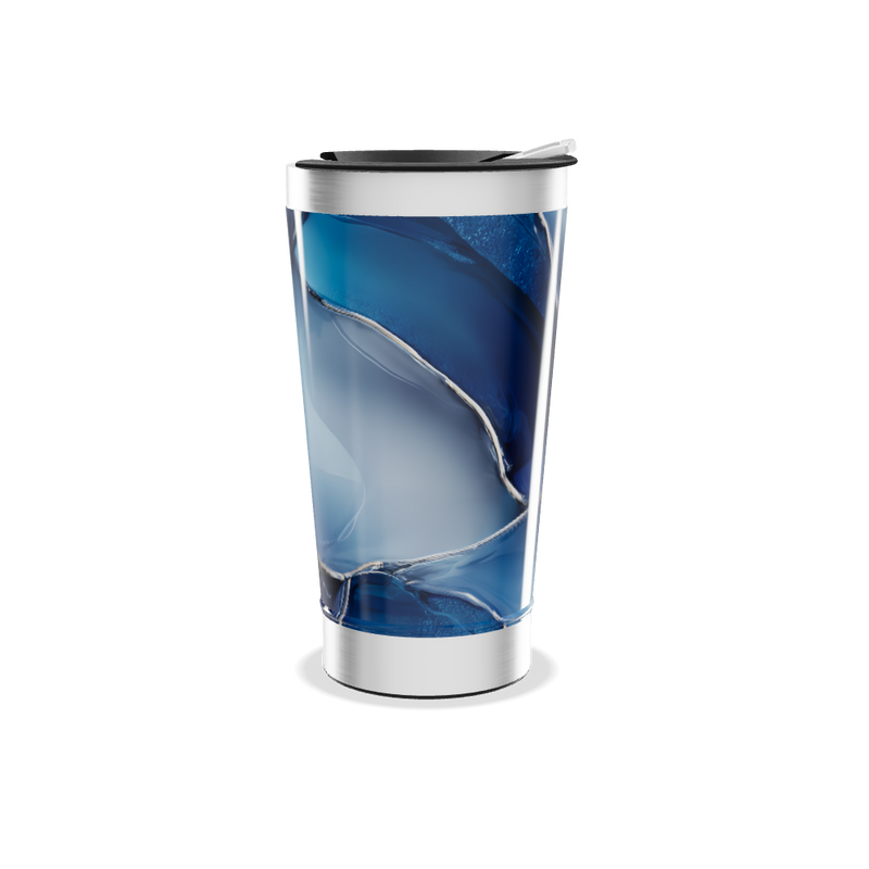 Copo Térmico - Azul com Estampa Geométrica