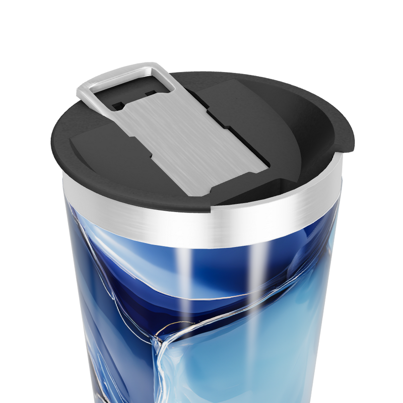 Copo Térmico - Azul com Estampa Geométrica