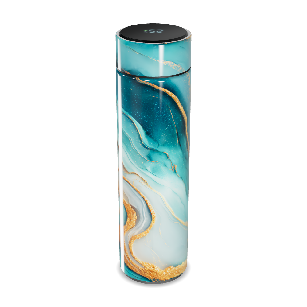 Garrafa Térmica Touch - Azul Ouro Marmorizada