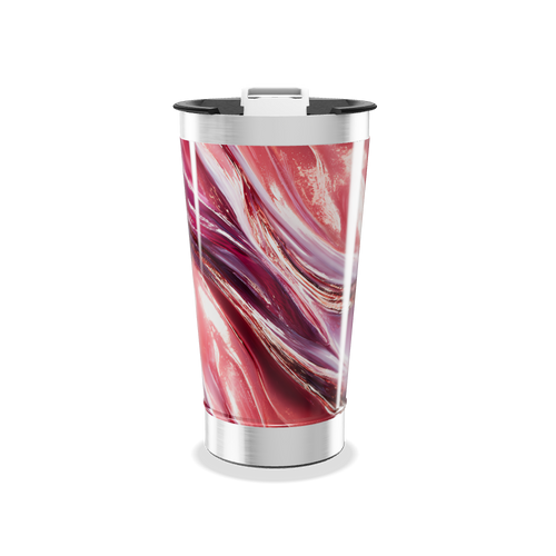 Copo Térmico - Estampa Mármore Vermelho
