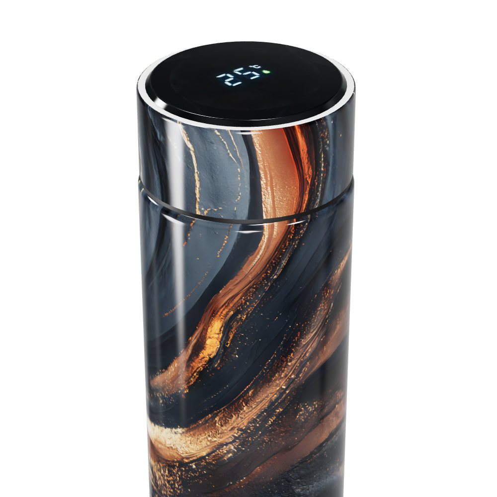 Garrafa Térmica Touch - Design Mármore Preto