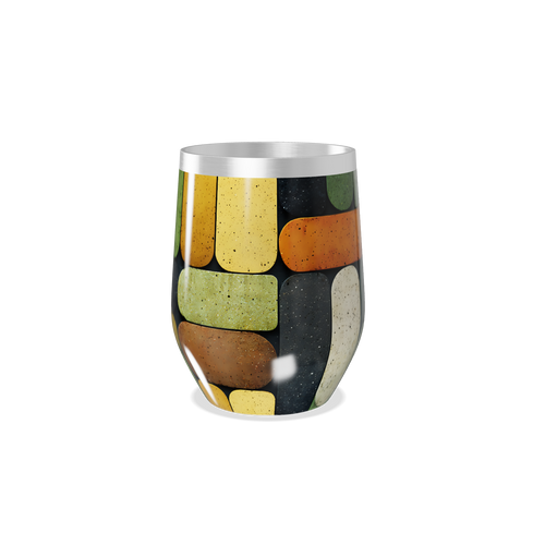 Copo Térmico Slim - Colorido com Padrão Geométrico