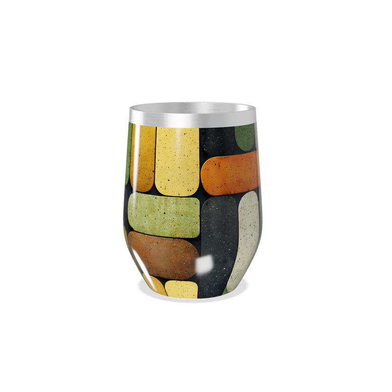 Copo Térmico Slim - Colorido com Padrão Geométrico