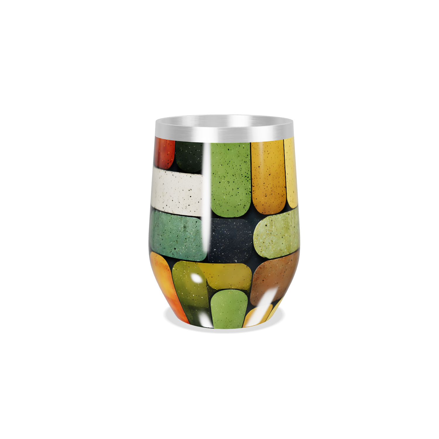 Copo Térmico Slim - Colorido com Padrão Geométrico