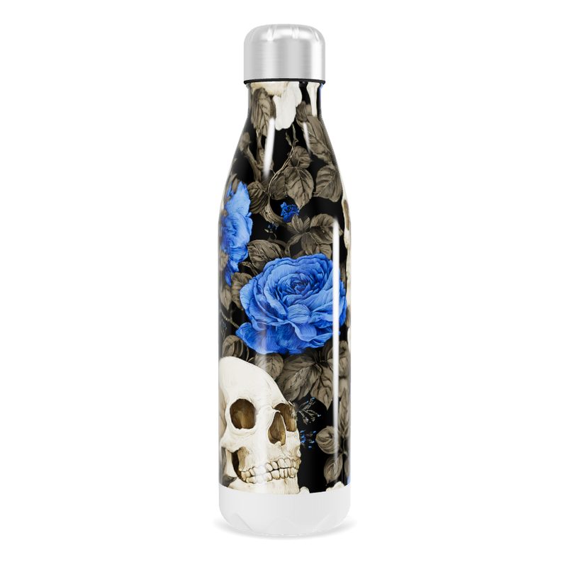 Garrafa Inox Estampa Floral Azul