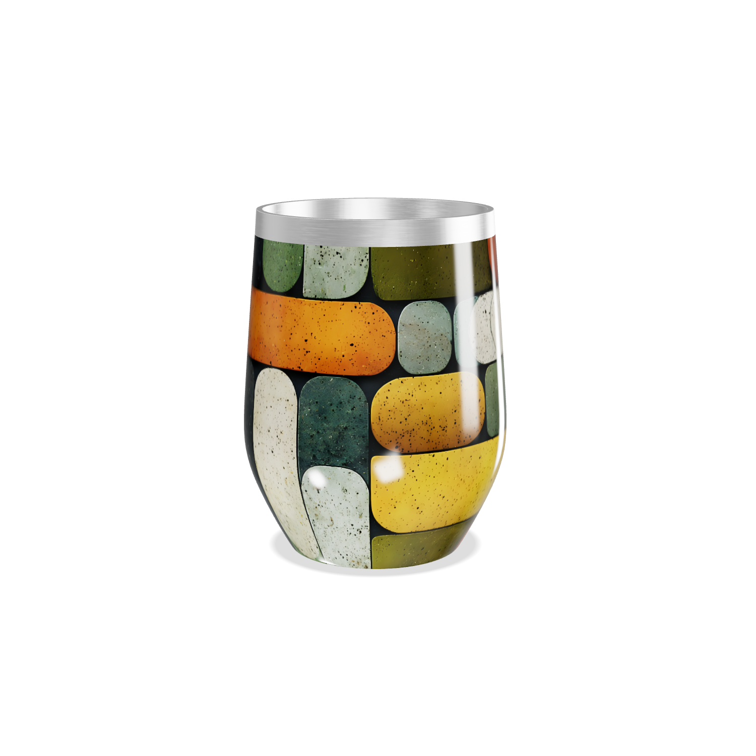 Copo Térmico Slim - Colorido com Padrão Geométrico