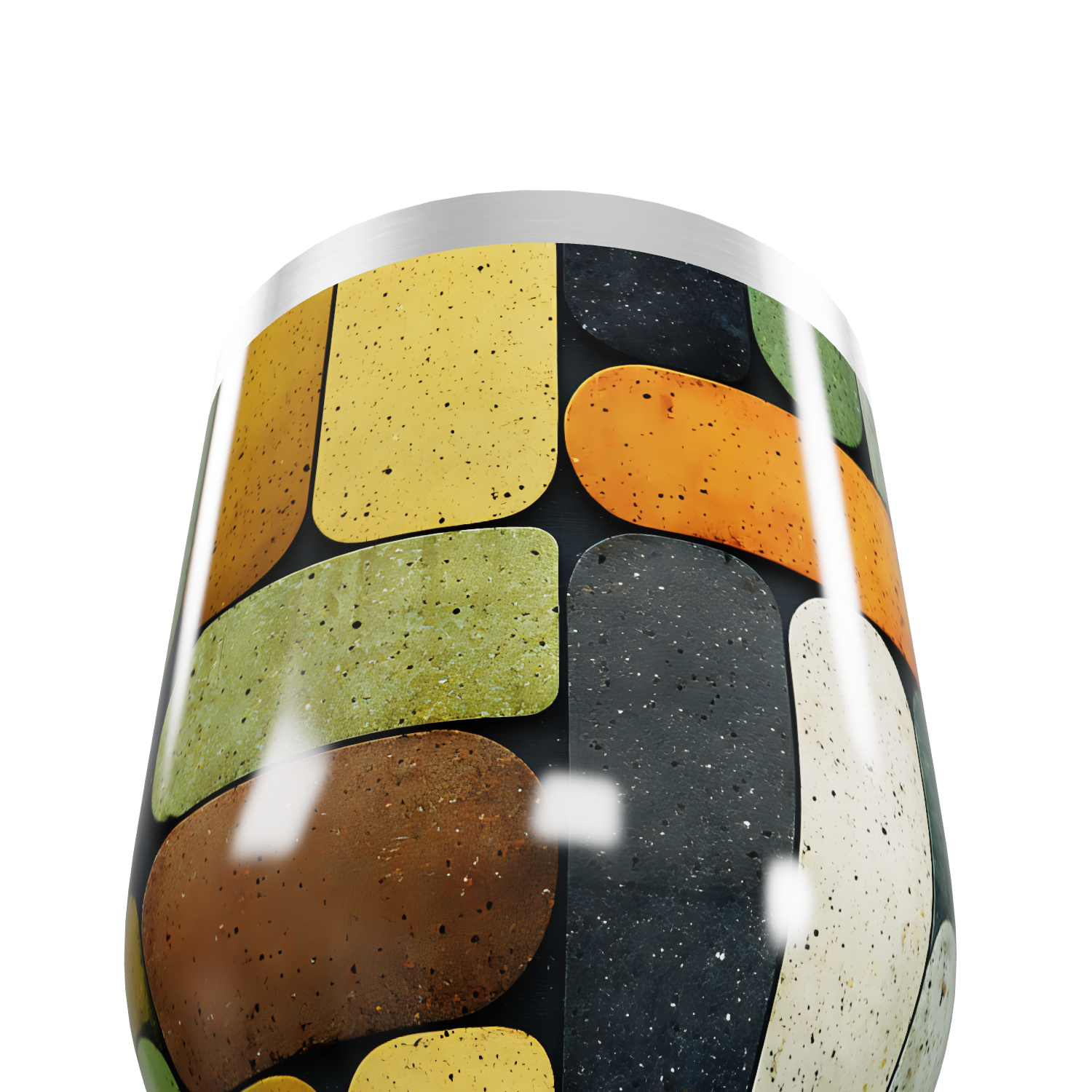 Copo Térmico Slim - Colorido com Padrão Geométrico