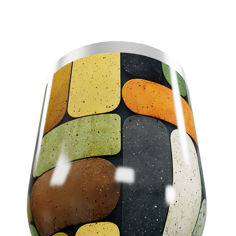 Copo Térmico Slim - Colorido com Padrão Geométrico