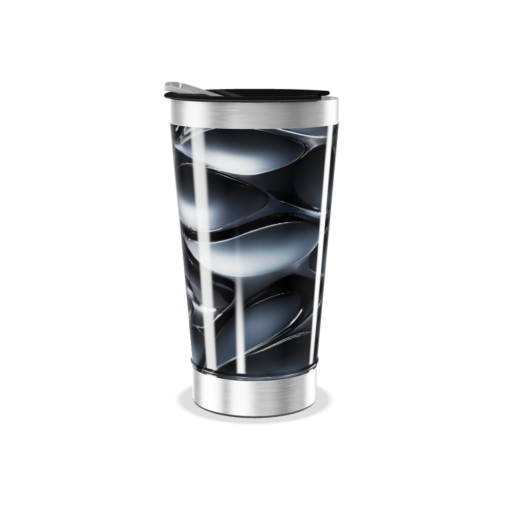 Copo Térmico - Preto Abstrato Aço Inox