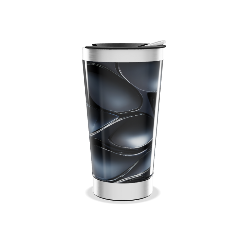 Copo Térmico - Preto Abstrato Aço Inox