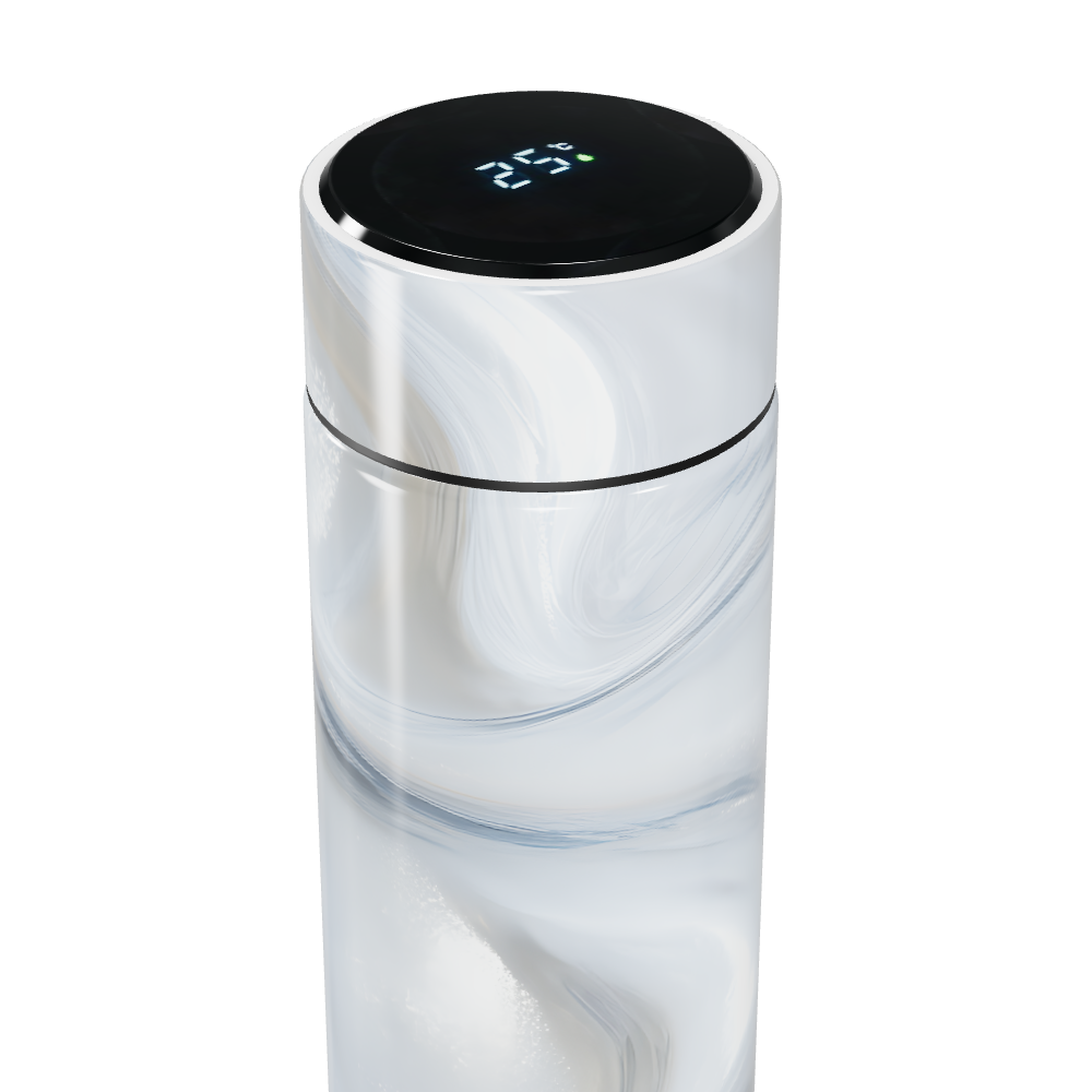 Garrafa Térmica Touch - Design Mármore Branco