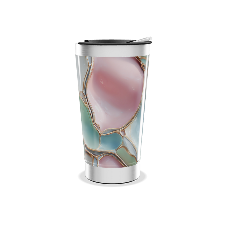 Copo Térmico - Verde com Estampa Abstrata