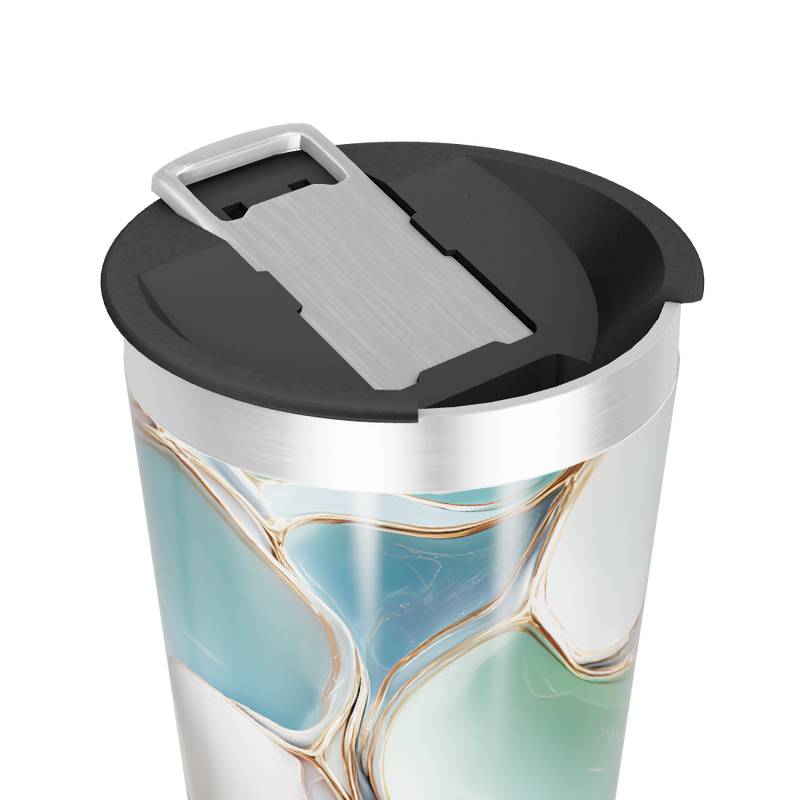 Copo Térmico - Verde com Estampa Abstrata