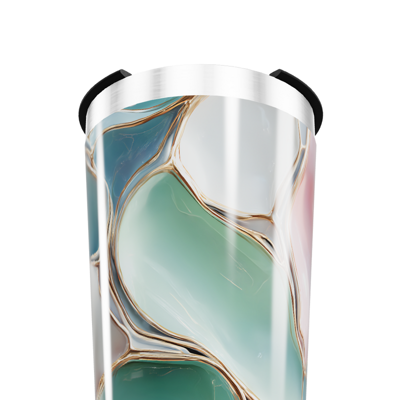 Copo Térmico - Verde com Estampa Abstrata