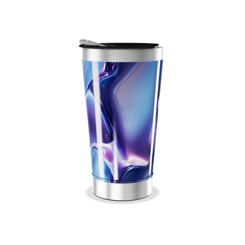 Copo Térmico - Azul e Roxo Abstrato