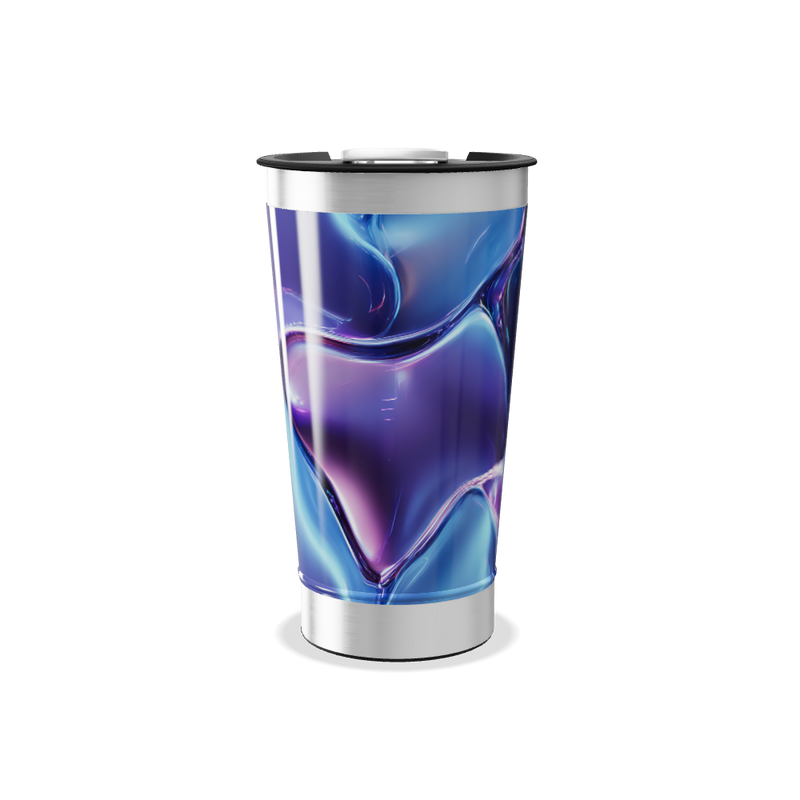 Copo Térmico - Azul e Roxo Abstrato