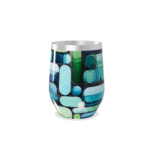 Copo Térmico Slim - Estampa Geométrica Azul