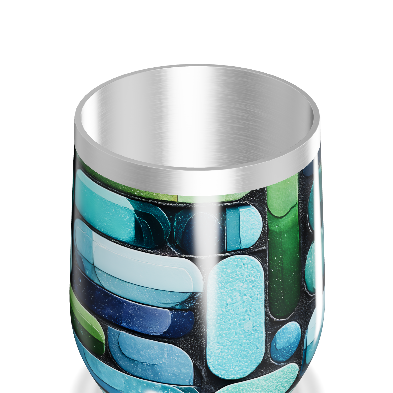 Copo Térmico Slim - Estampa Geométrica Azul