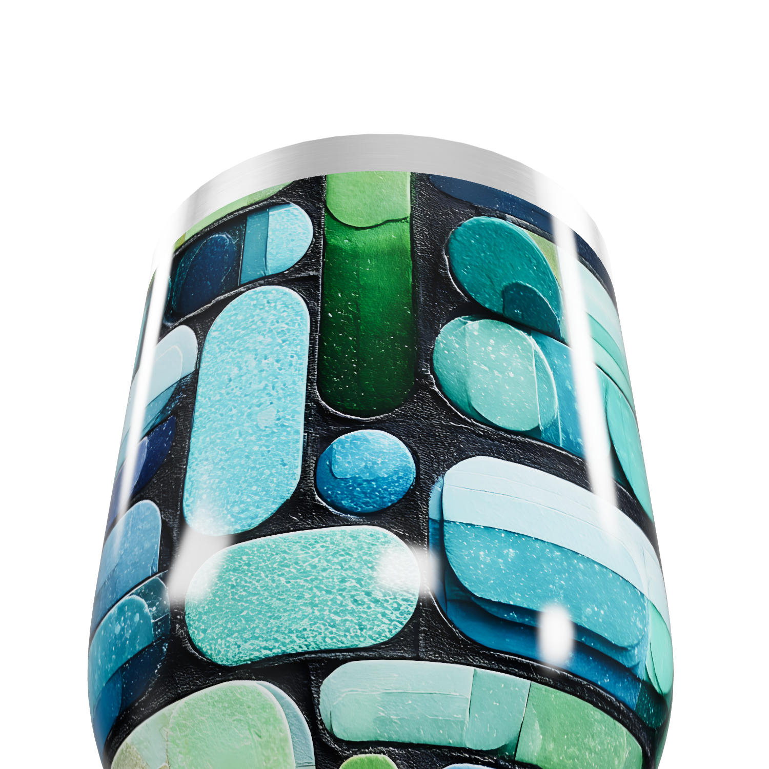 Copo Térmico Slim - Estampa Geométrica Azul