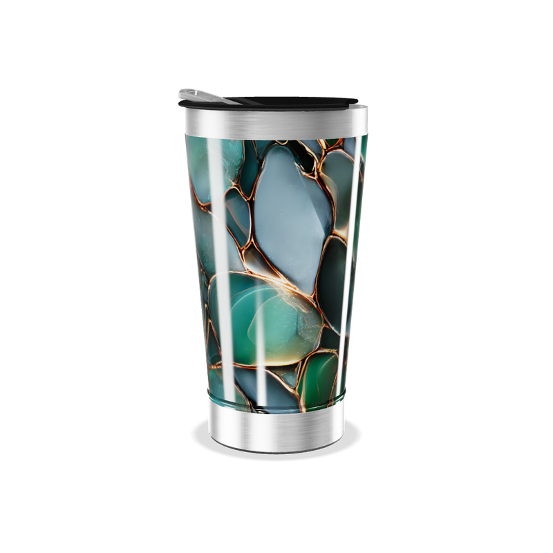 Copo Térmico - Verde Marmorizado Inox