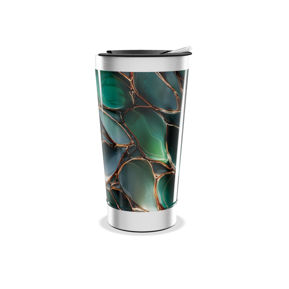 Copo Térmico - Verde Marmorizado Inox