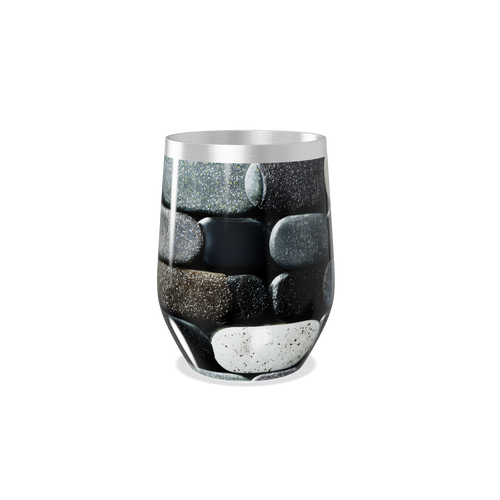 Copo Térmico Slim - Pedras Pretas Inox