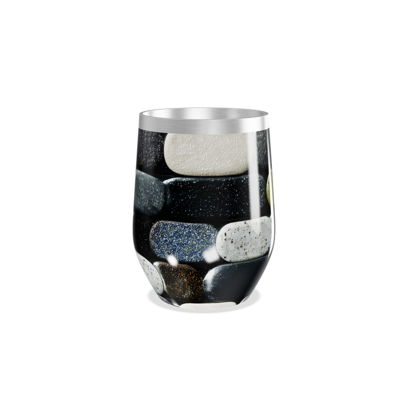 Copo Térmico Slim - Pedras Pretas Inox