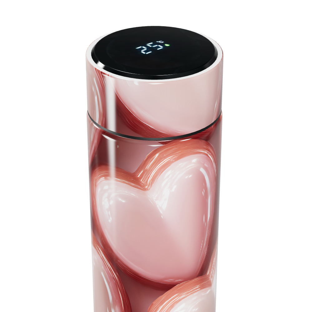 Garrafa Térmica Touch - Corações Rosa