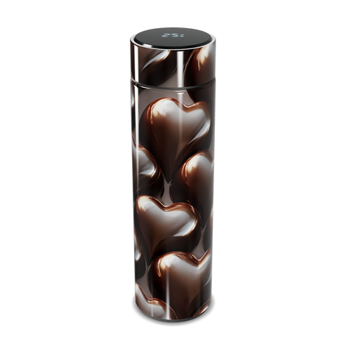 Garrafa Térmica Touch Corações Marrom